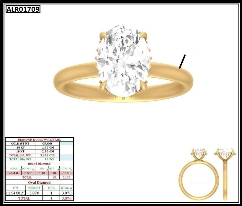 2.5ct Oval Lab Diamond Ring