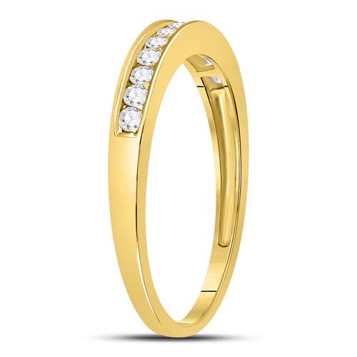14kt Yellow Gold Womens Round Diamond Wedding Channel Set Band 1/4 Cttw Size 9