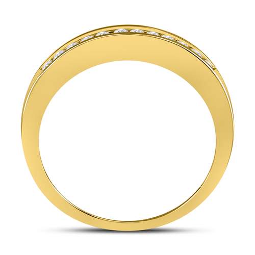 14kt Yellow Gold Womens Round Diamond Wedding Channel Set Band 1/4 Cttw Size 9