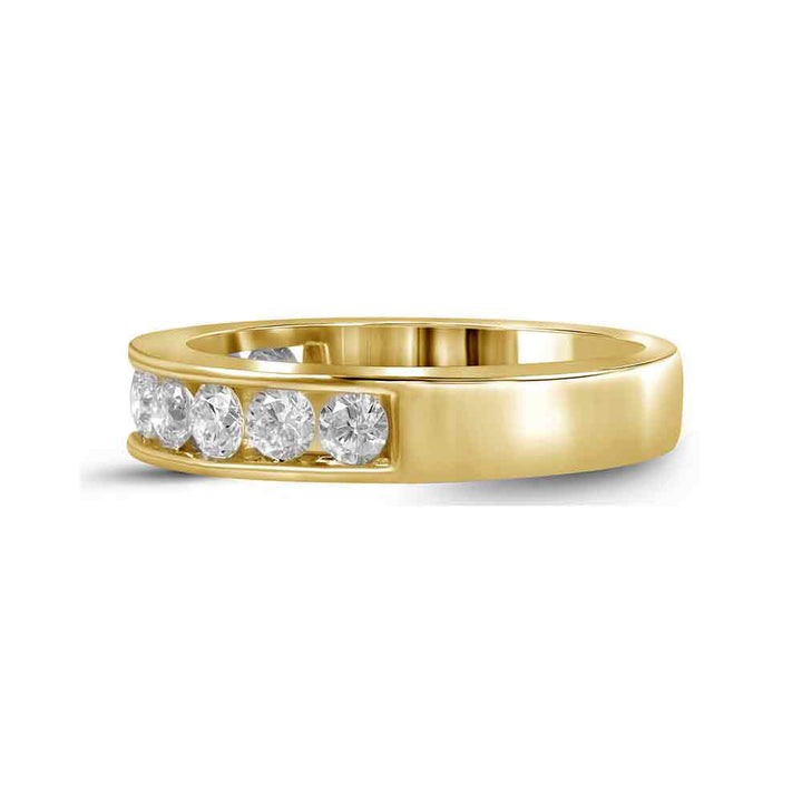 14kt Yellow Gold Womens Round Diamond Wedding Channel Set Band 1.00 Cttw