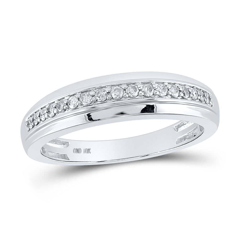 10kt White Gold His Hers Princess Diamond Cushion Matching Bridal Wedding Ring Band Set 3/4 Cttw