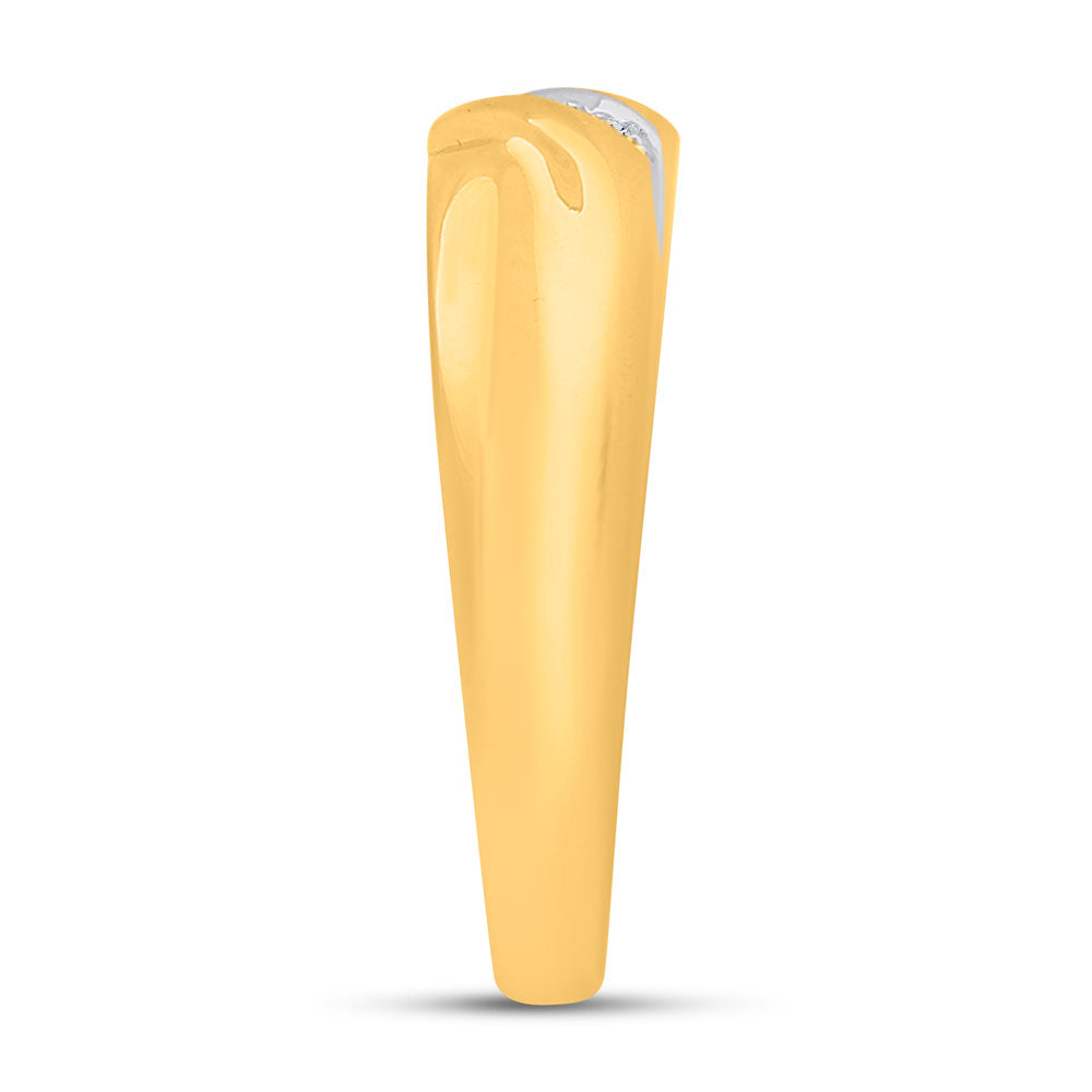 Yellow-tone Sterling Silver His Hers Round Diamond Cluster Matching Bridal Wedding Ring Band Set 1/5 Cttw