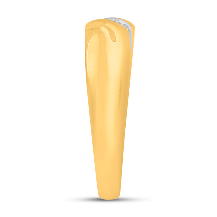 Yellow-tone Sterling Silver His Hers Round Diamond Cluster Matching Bridal Wedding Ring Band Set 1/5 Cttw