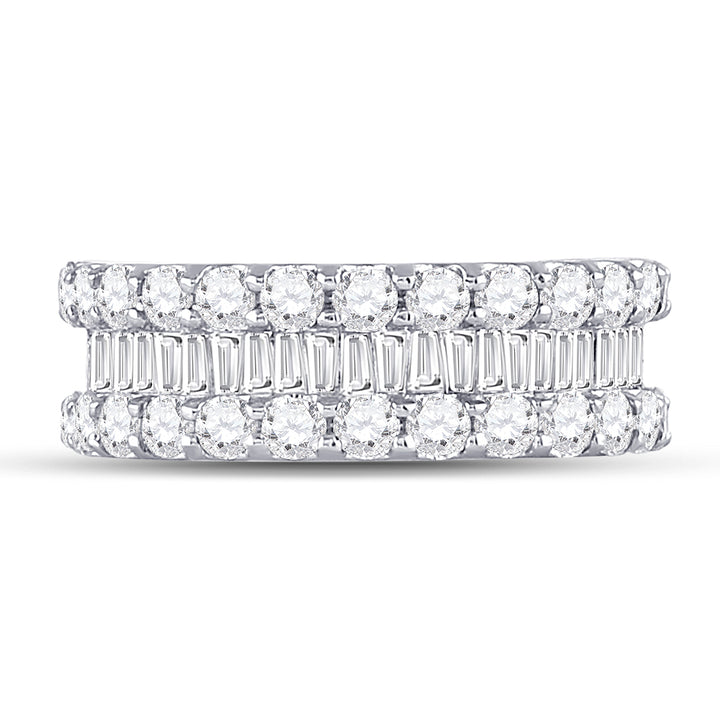 14kt White Gold Womens Round Diamond Anniversary Band Ring 2-5/8 Cttw