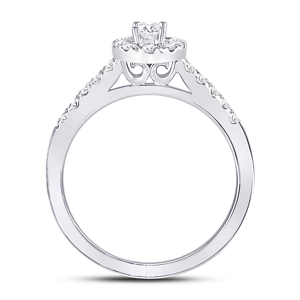 14kt White Gold Womens Oval Diamond Solitaire Bridal Wedding Engagement Ring 1/5 Cttw (Certified)