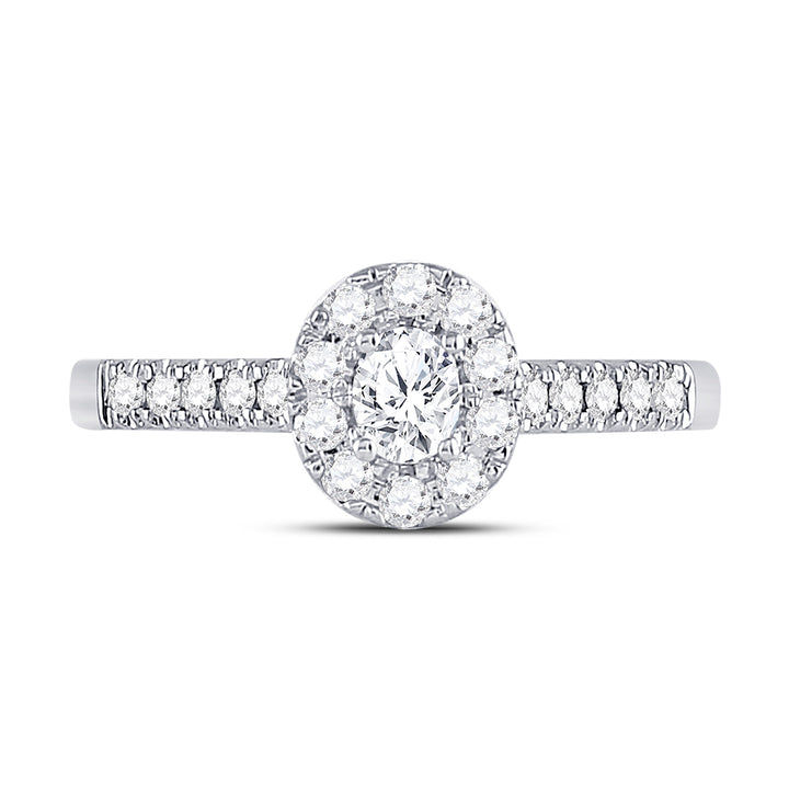 14kt White Gold Womens Oval Diamond Solitaire Bridal Wedding Engagement Ring 1/5 Cttw (Certified)