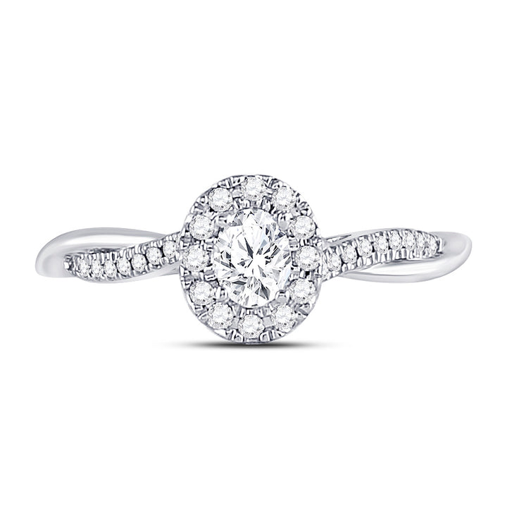 14kt White Gold Womens Oval Diamond Solitaire Bridal Wedding Engagement Ring 1/3 Cttw (Certified)