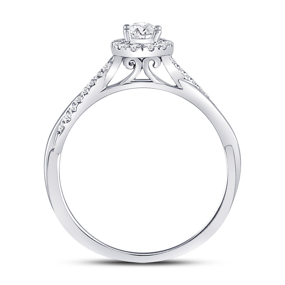 14kt White Gold Womens Oval Diamond Solitaire Bridal Wedding Engagement Ring 1/3 Cttw (Certified)