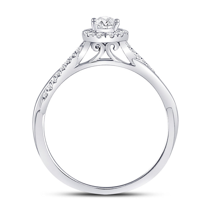 14kt White Gold Womens Oval Diamond Solitaire Bridal Wedding Engagement Ring 1/3 Cttw (Certified)
