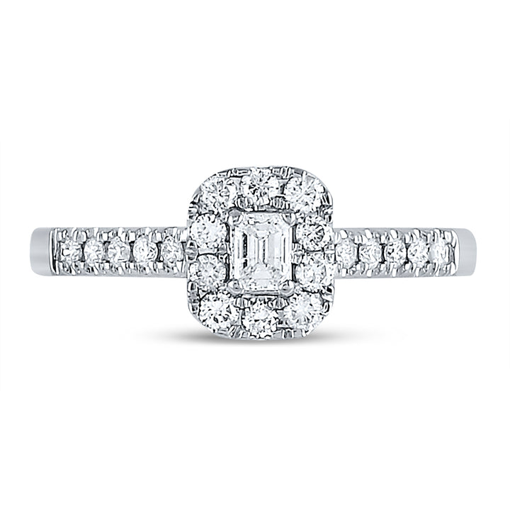 14kt White Gold Womens Emerald Diamond Solitaire Bridal Wedding Engagement Ring 1/2 Cttw (Certified)