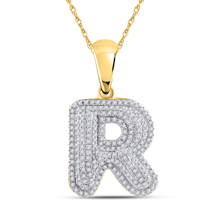 5/8CT-DIA P1P2 INITIAL "R" MENS PENDANT