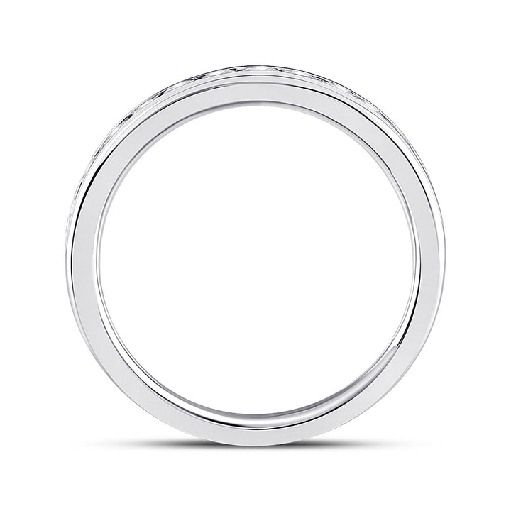 14kt White Gold Womens Round Diamond Channel Set Eternity Ring 1.00 Cttw