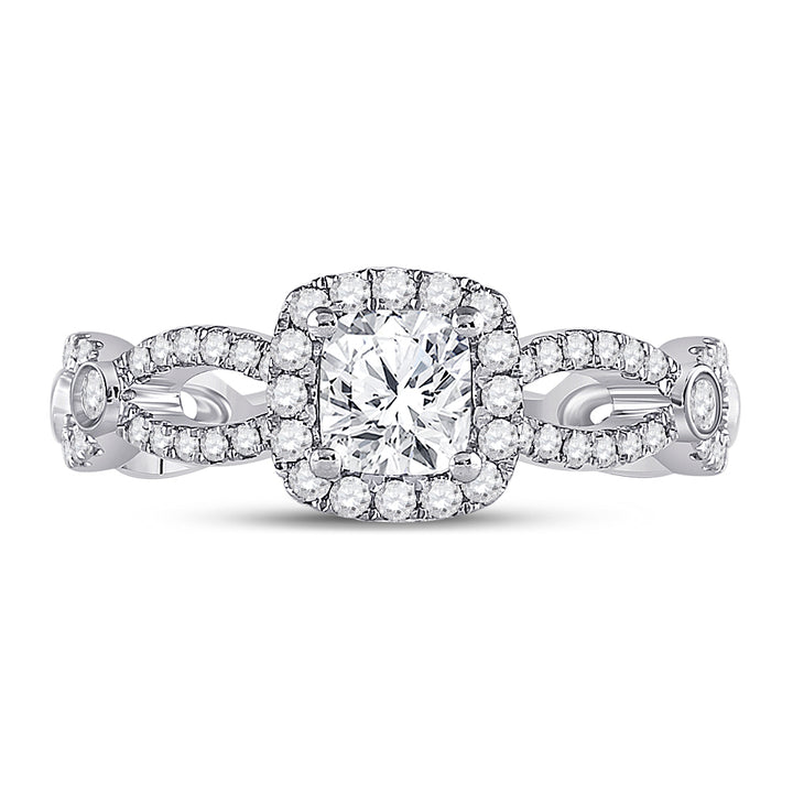 1 1/3CTW-DIA ANA M 3/4CT-CCUSHION ENGAGEMENT SINGLE HALO