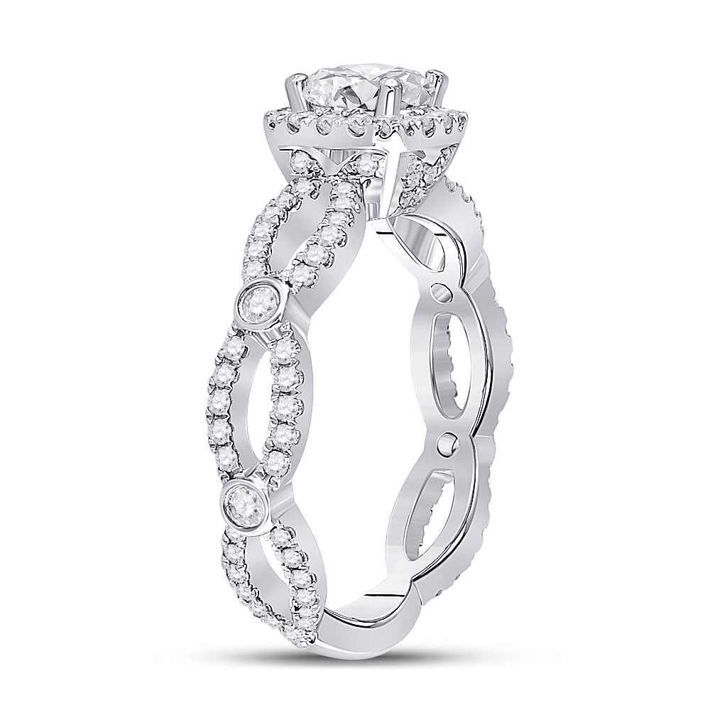 1 1/3CTW-DIA ANA M 3/4CT-CCUSHION ENGAGEMENT SINGLE HALO