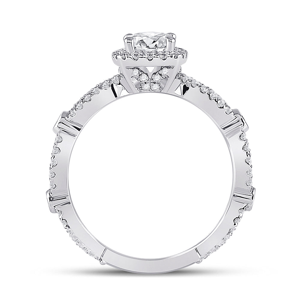 1 1/3CTW-DIA ANA M 3/4CT-CCUSHION ENGAGEMENT SINGLE HALO