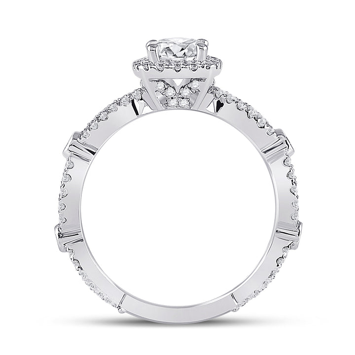 1 1/3CTW-DIA ANA M 3/4CT-CCUSHION ENGAGEMENT SINGLE HALO