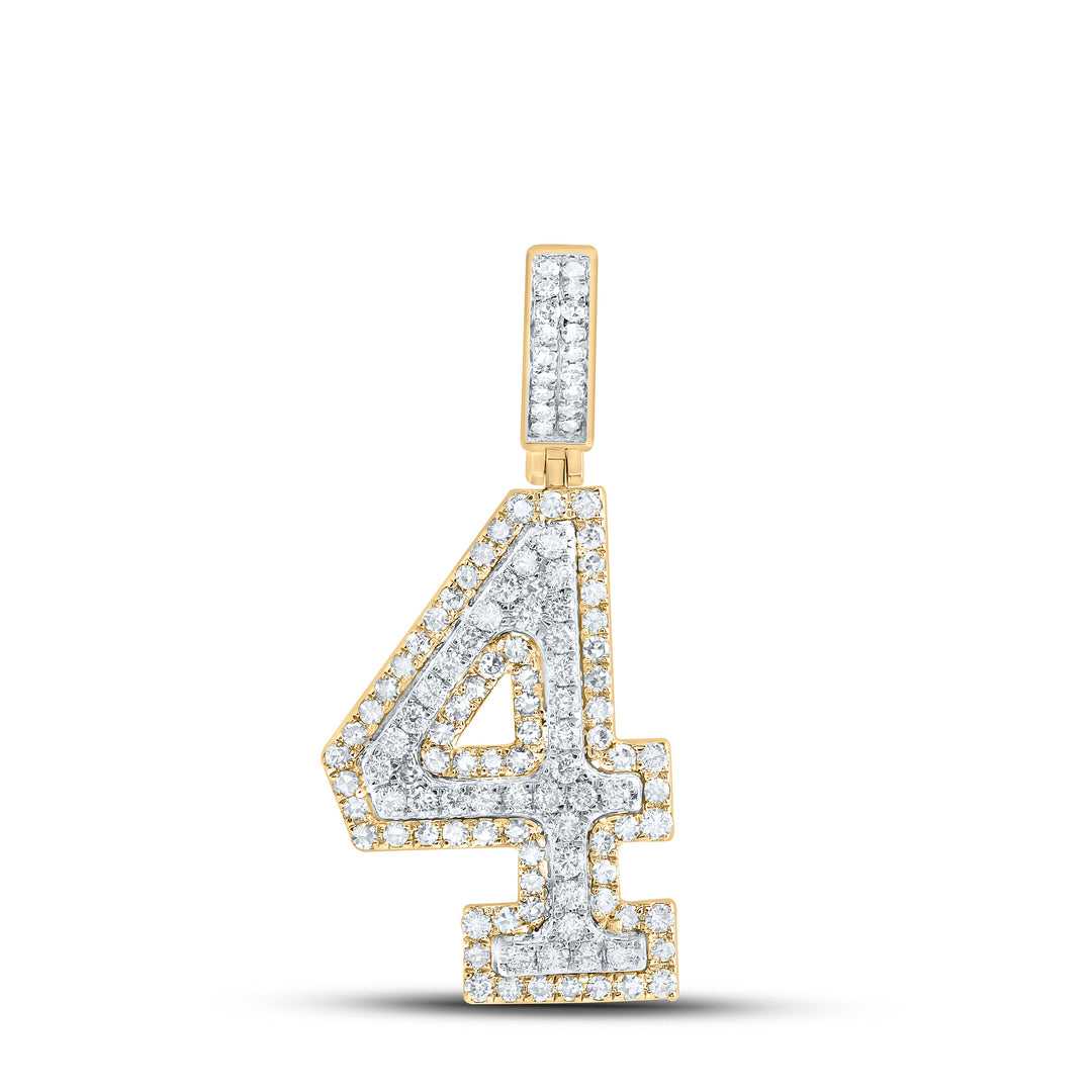 1 3/8CT-DIA NK NUMBER "4" MENS CHARM