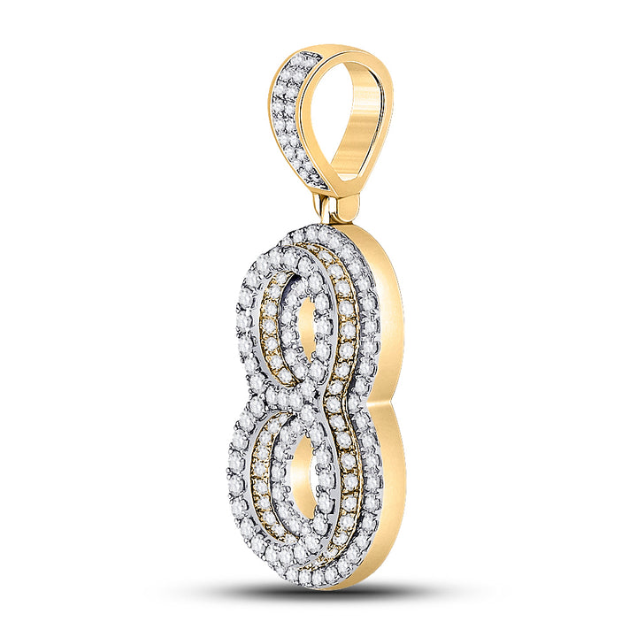 1 5/8CT-DIA NK NUMBER "8" MENS CHARM