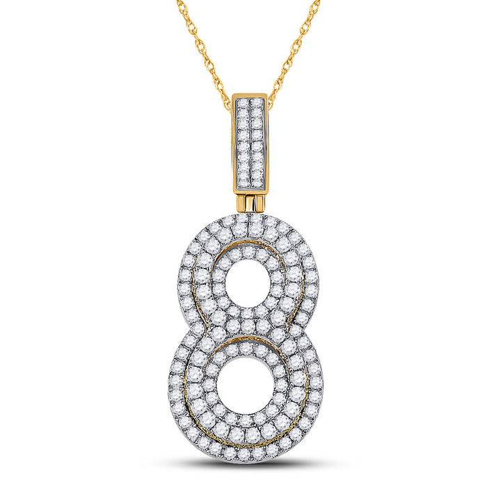 1 5/8CT-DIA NK NUMBER "8" MENS CHARM