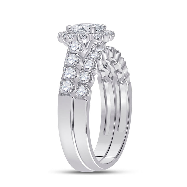 2 CTW-DIA ANA M 3/4CT-CPE BRIDAL SETS SINGLE HALO
