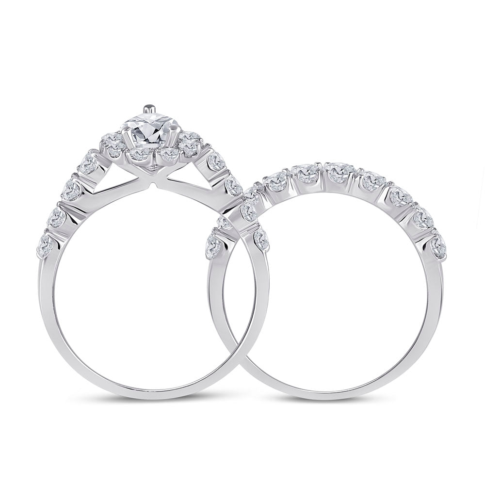 2 CTW-DIA ANA M 3/4CT-CPE BRIDAL SETS SINGLE HALO