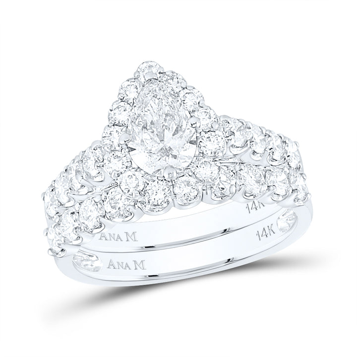 2 CTW-DIA ANA M 3/4CT-CPE BRIDAL SETS SINGLE HALO