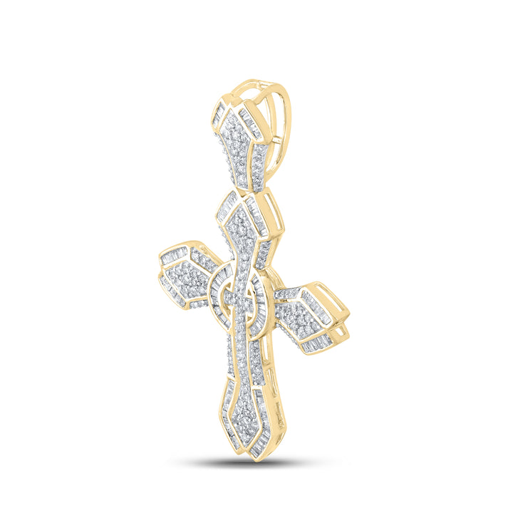 1 5/8CT-DIA NK CROSS BUGGUATE MENS CHARM
