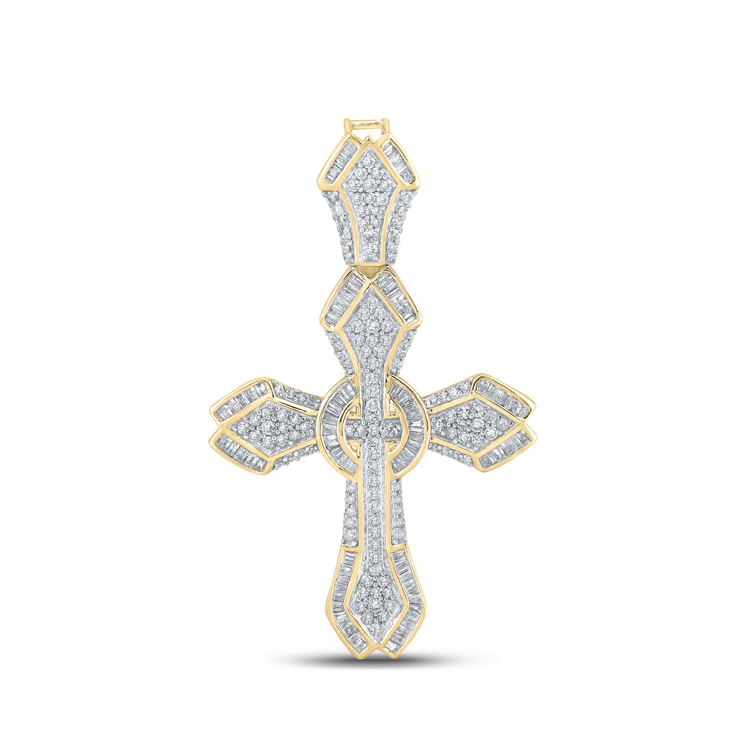 1 5/8CT-DIA NK CROSS BUGGUATE MENS CHARM