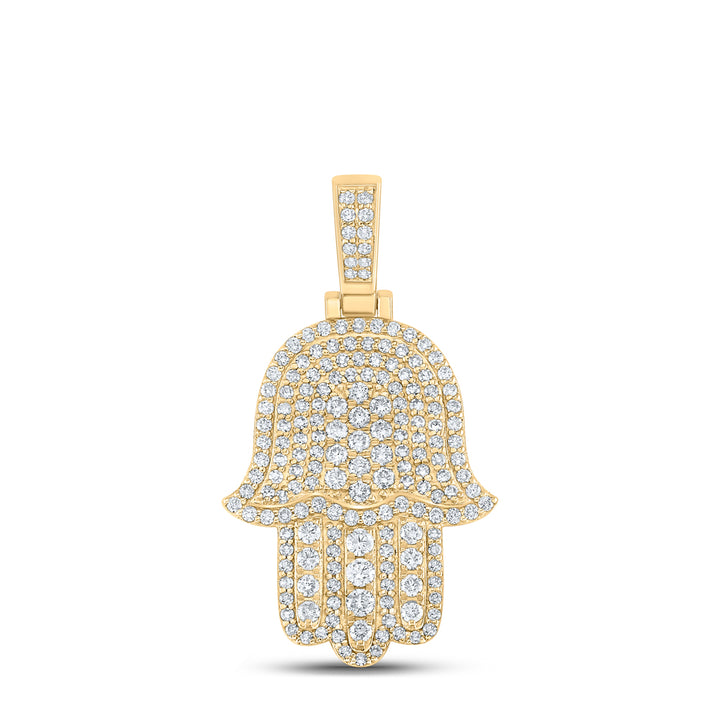 2CTW-DIA CN HAMSA MENS CHARM