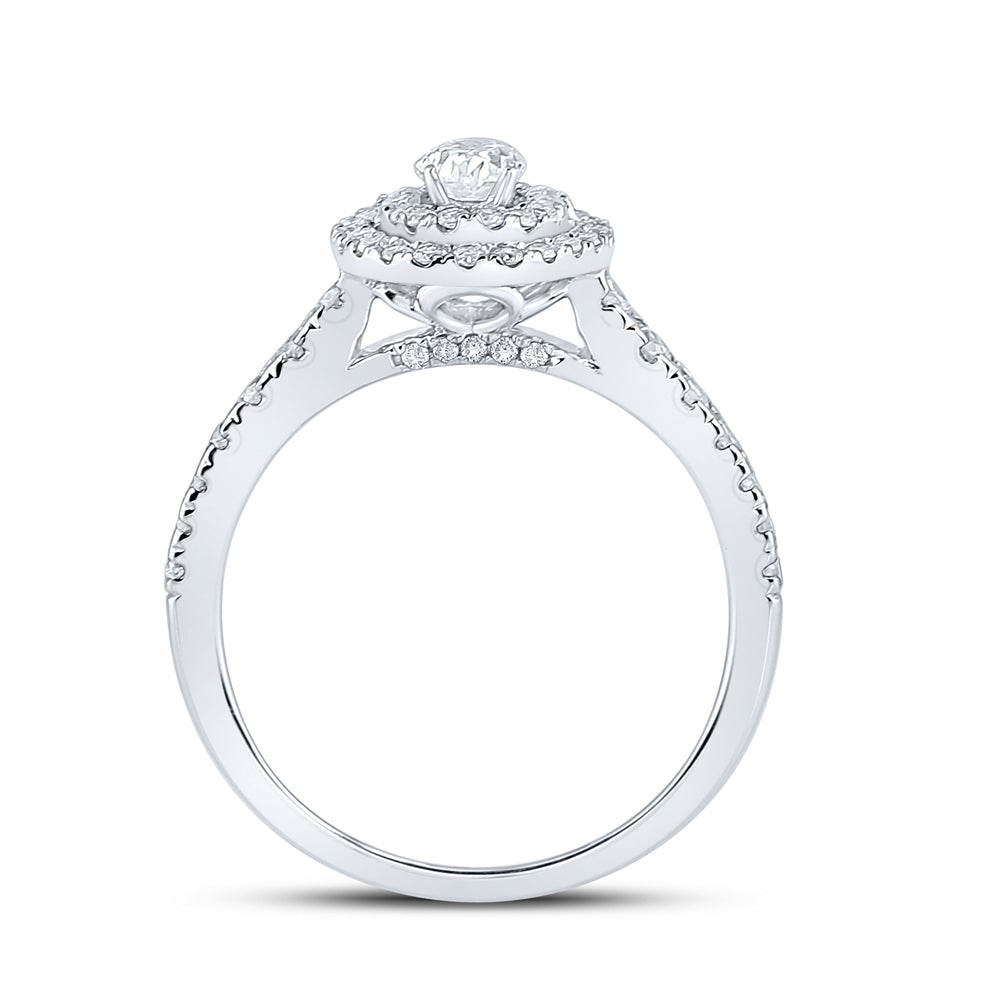 1CTW-DIA ANA M 1/3CT-COV ENGAGEMENT DOUBLE HALO