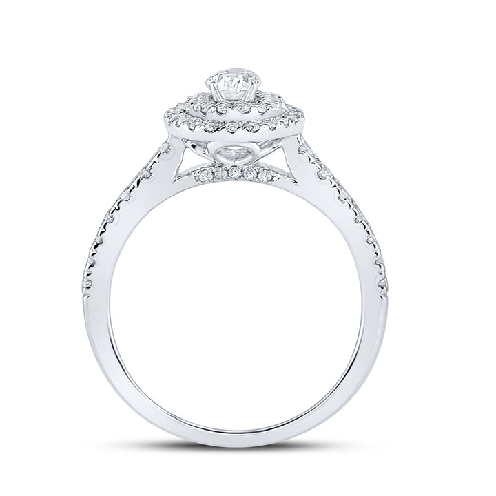 1CTW-DIA ANA M 1/3CT-COV ENGAGEMENT DOUBLE HALO
