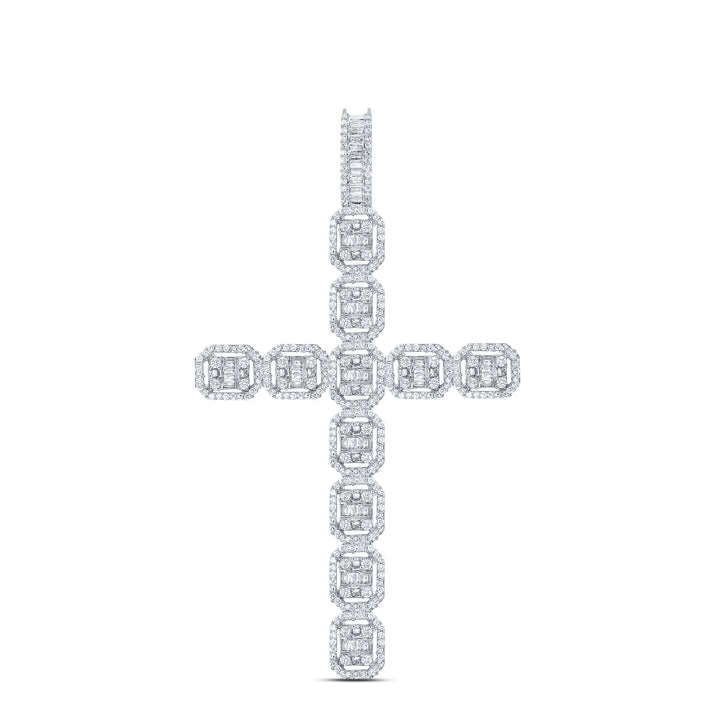 2 1/3CTW-DIA NK CROSS MENS CHARM