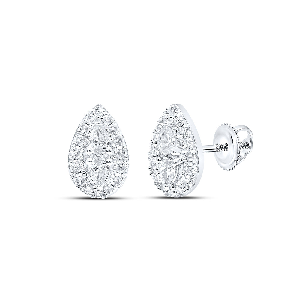 3/8CTW-DIA NK PEAR EARRING