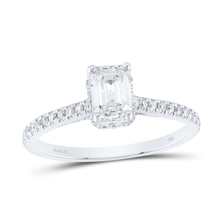 1CTW-DIA ANA M 3/4CT-EM ENGAGEMENT RING