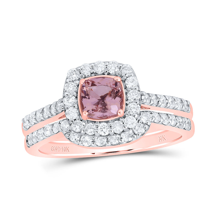 1 1/5CTW-DIA NK 5.5 MM NAT GEM CUSHION - MORGANITE TRIO SET