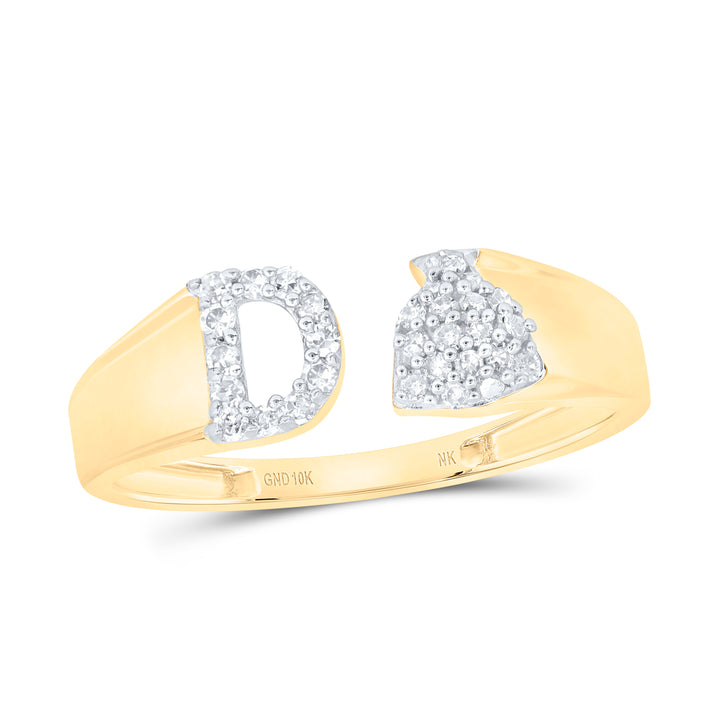 1/8CTW-DIA NK GIFT INITIAL "D" LADIES RING