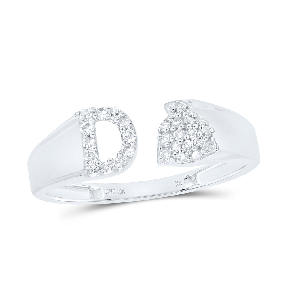 1/8CTW-DIA NK GIFT INITIAL "D" LADIES RING