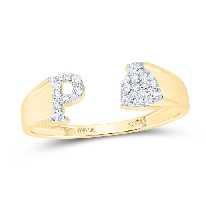 1/8CTW-DIA NK GIFT INITIAL "P" LADIES RING