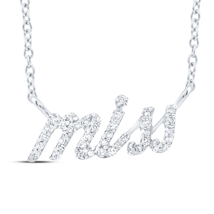 1/6CTW-DIA NK GIFT "miss" NECKLACE (18 INCH)