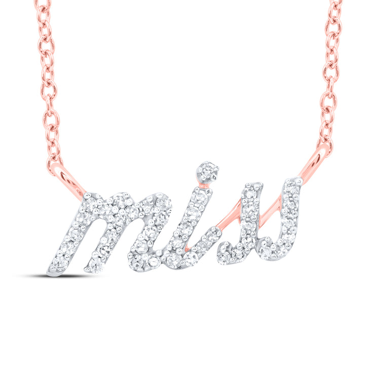 1/6CTW-DIA NK GIFT "miss" NECKLACE (18 INCH)