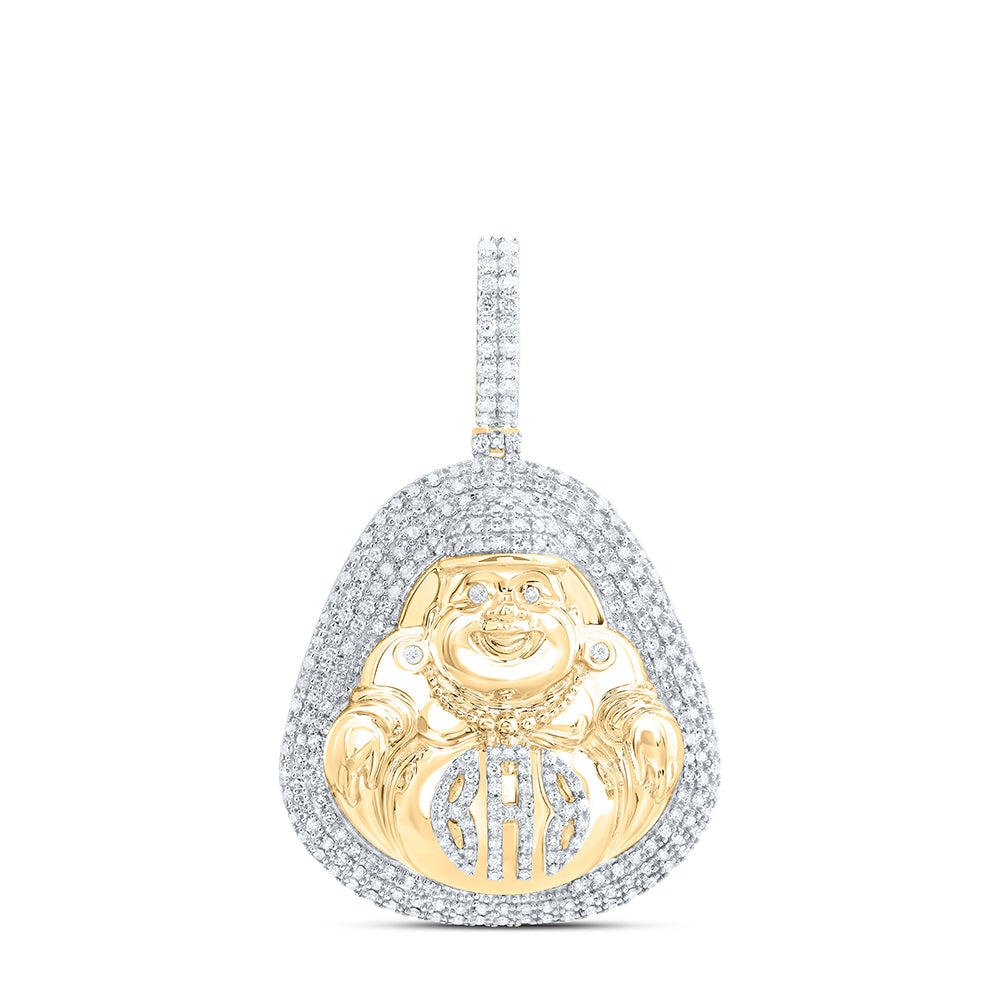 1 1/2CTW-DIA NK LAUGHING BUDDHA MENS CHARM