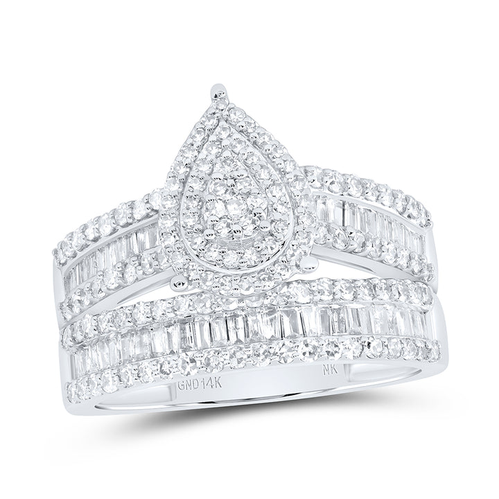 1 3/4CTW-DIA NK PEAR TRIO SET