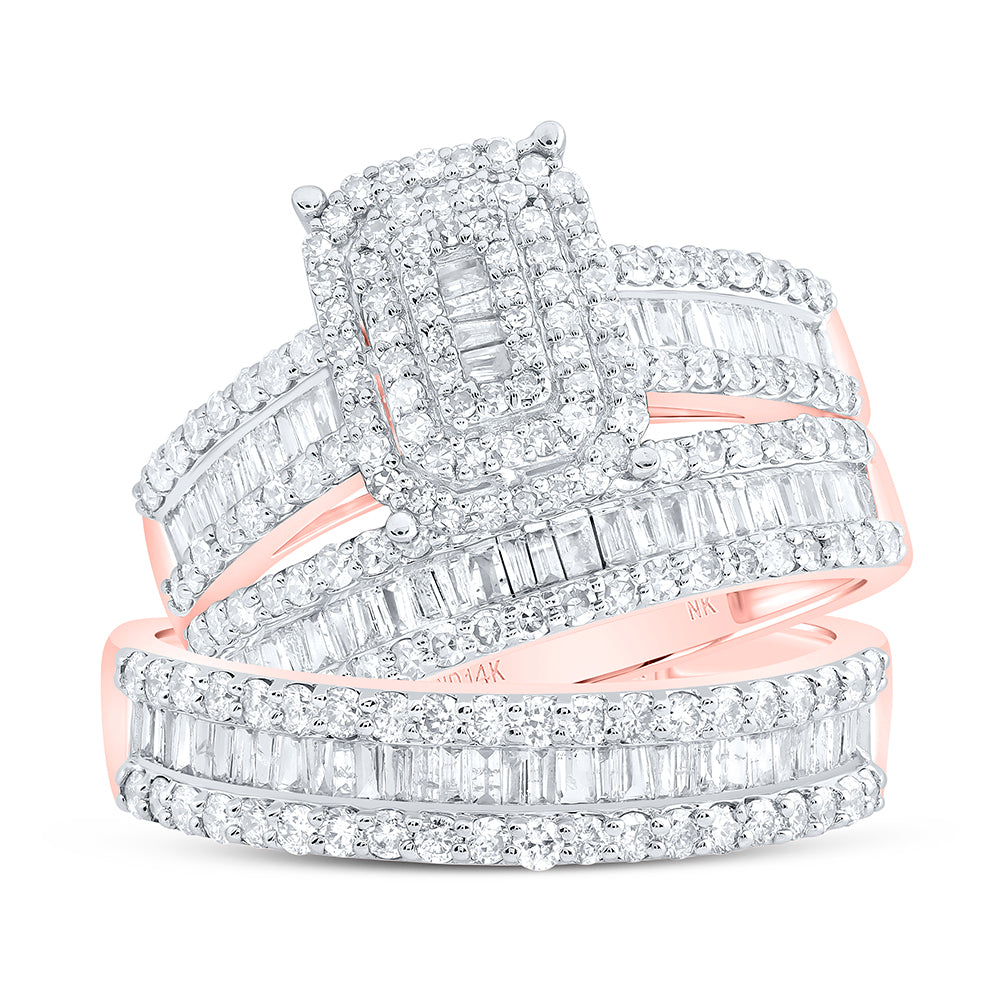 1 3/4CTW-DIA NK CUSHION TRIO SET