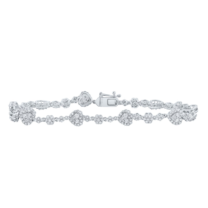 1 3/4CTW-DIA NK FASHION HEART BRACELET ( 7 INCH )