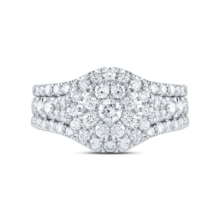 1 5/8CTW-DIA ANA M ROUND SINGLE HALO FASHION BRIDAL SET