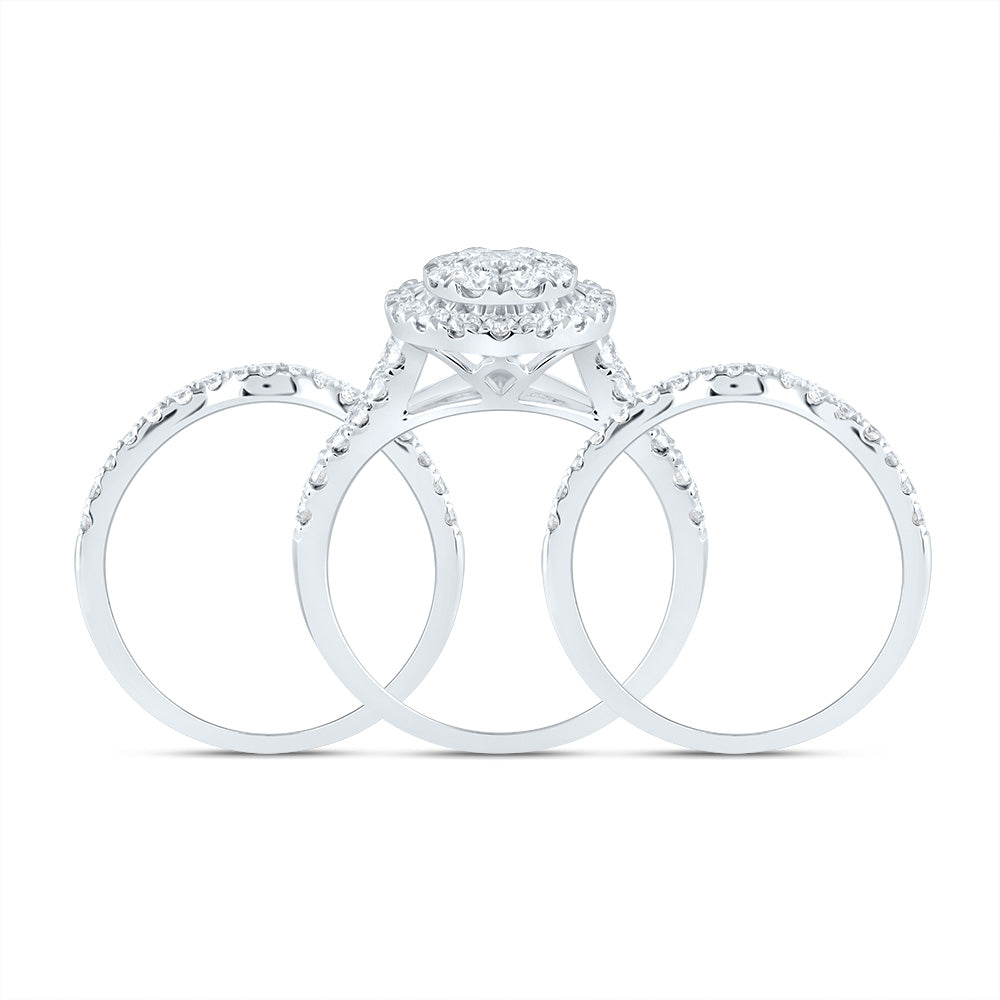 1 5/8CTW-DIA ANA M ROUND SINGLE HALO FASHION BRIDAL SET