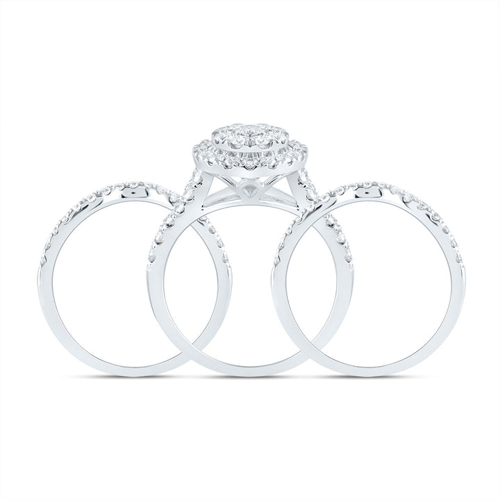 1 5/8CTW-DIA ANA M ROUND SINGLE HALO FASHION BRIDAL SET