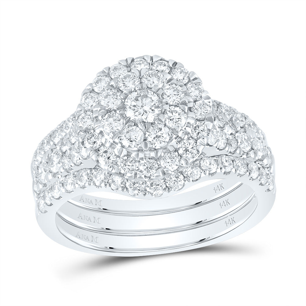 1 5/8CTW-DIA ANA M ROUND SINGLE HALO FASHION BRIDAL SET