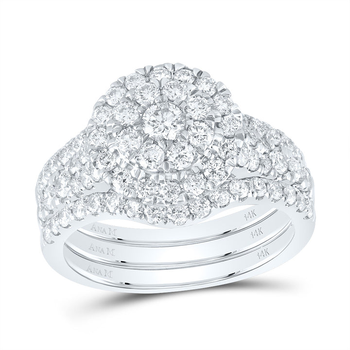 1 5/8CTW-DIA ANA M ROUND SINGLE HALO FASHION BRIDAL SET