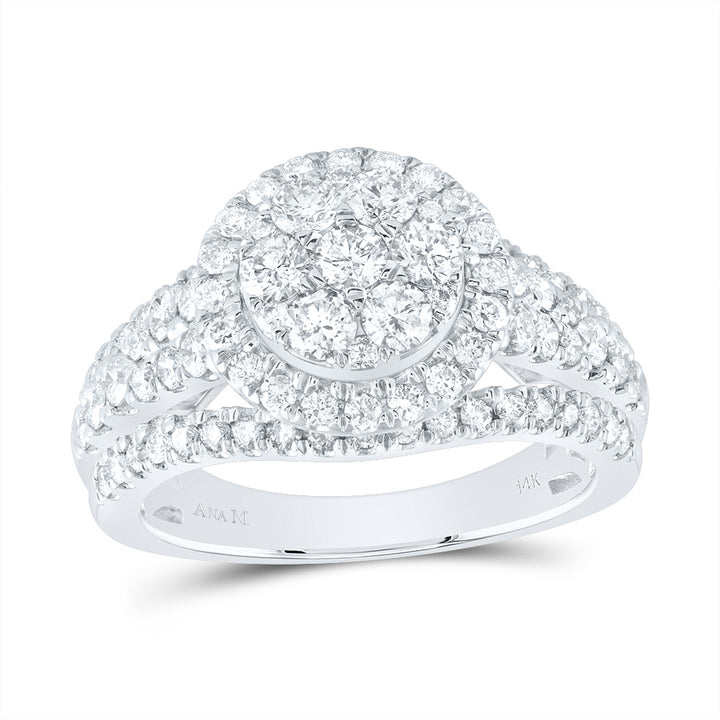 1 1/2CTW-DIA ANA M ROUND SINGLE HALO FASHION BRIDAL RING